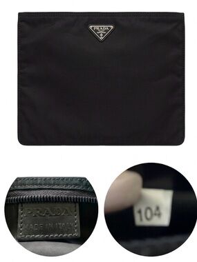 Authentic Vintage Prada Tessuto Nylon Flat Pouch - Large - Nero Black